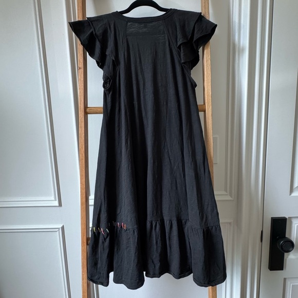Lisa Todd Short SleeveFree Frills Flutter Sleeve Dress - Black - Size XS - EUC - Picture 10 of 11